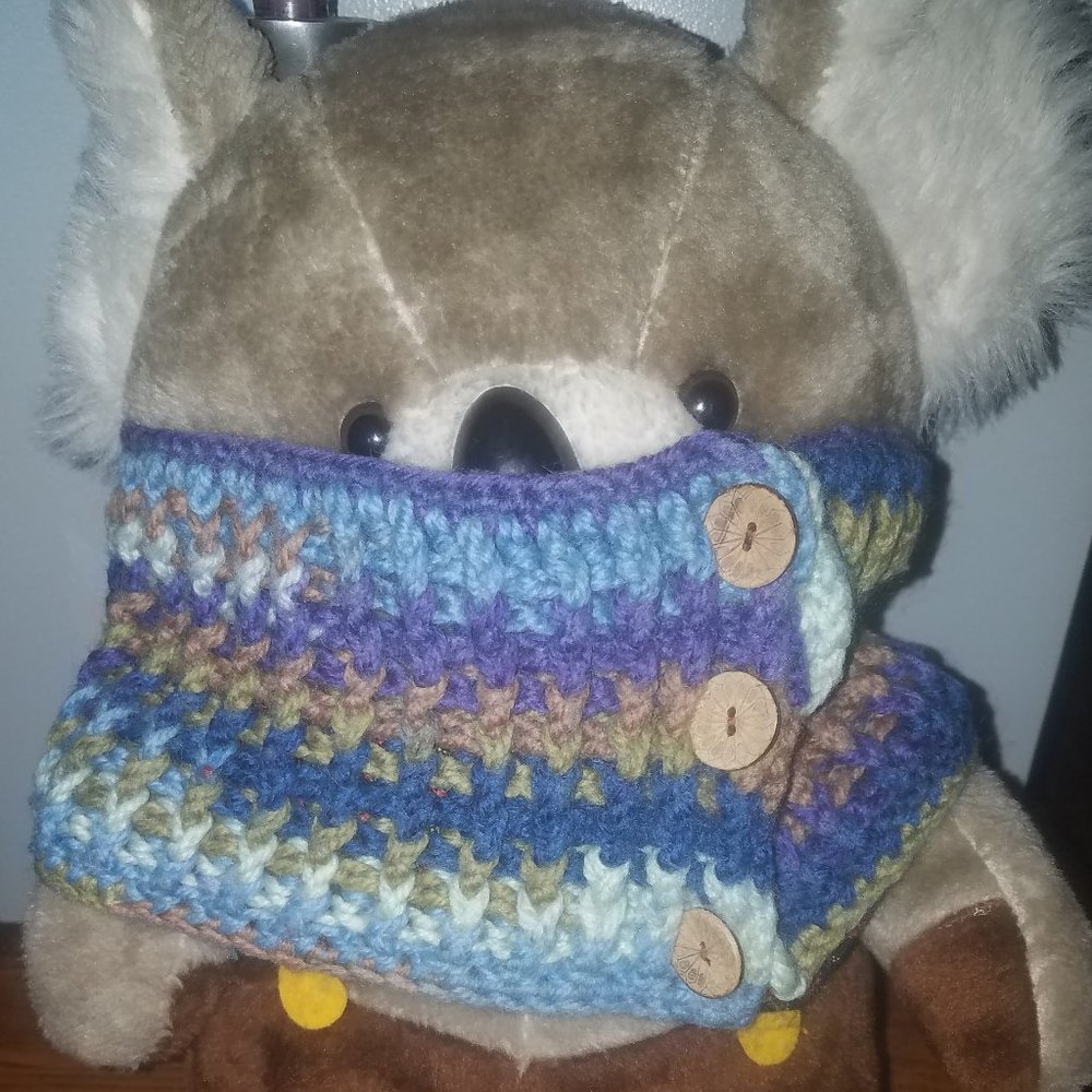 Handcrafted Multicolor 3 Button Cowl Neckwarmer - Mediumweight NEW